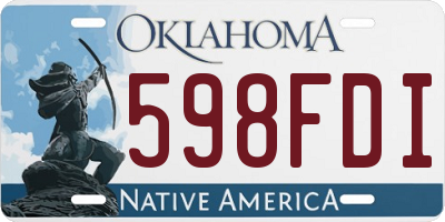 OK license plate 598FDI