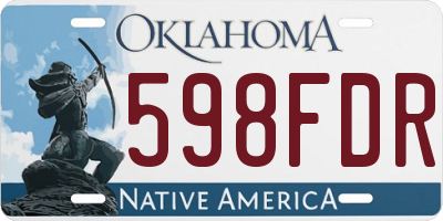 OK license plate 598FDR