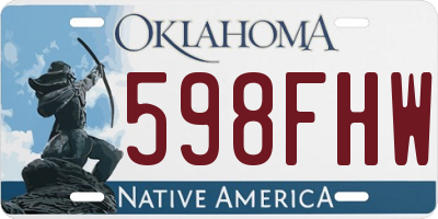 OK license plate 598FHW