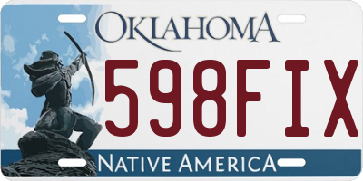 OK license plate 598FIX