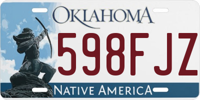 OK license plate 598FJZ