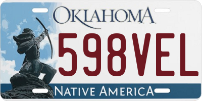OK license plate 598VEL