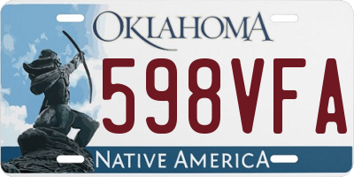 OK license plate 598VFA