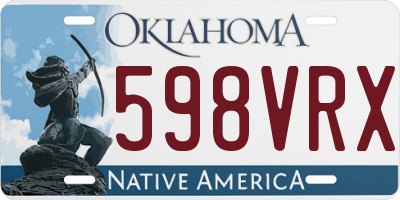 OK license plate 598VRX