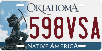 OK license plate 598VSA