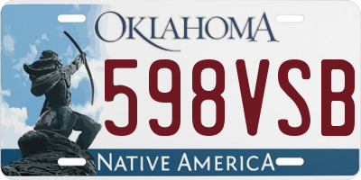 OK license plate 598VSB