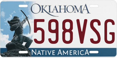 OK license plate 598VSG