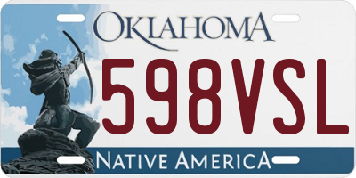OK license plate 598VSL