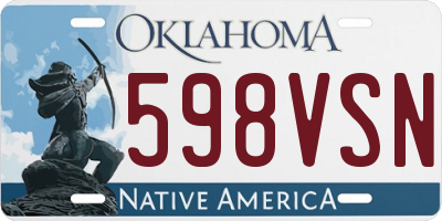 OK license plate 598VSN