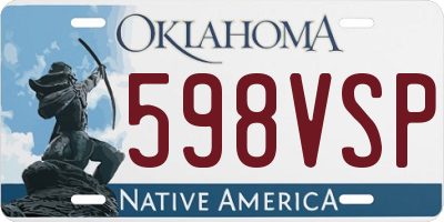 OK license plate 598VSP