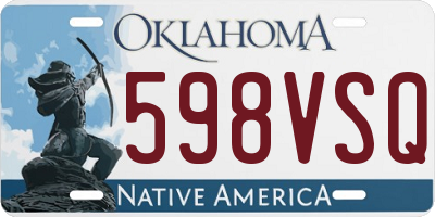 OK license plate 598VSQ