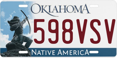 OK license plate 598VSV