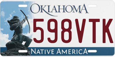 OK license plate 598VTK