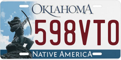 OK license plate 598VTO