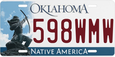 OK license plate 598WMW