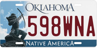 OK license plate 598WNA