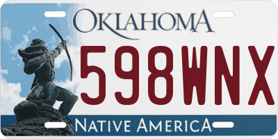 OK license plate 598WNX