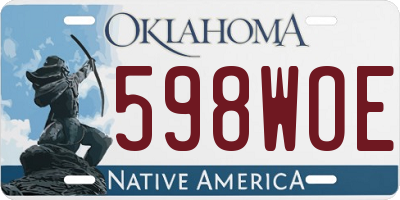 OK license plate 598WOE