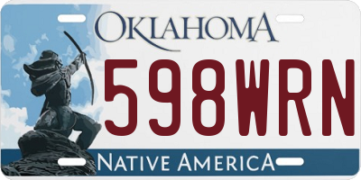 OK license plate 598WRN