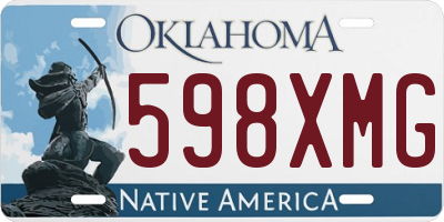 OK license plate 598XMG