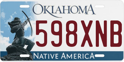 OK license plate 598XNB