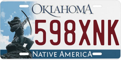 OK license plate 598XNK