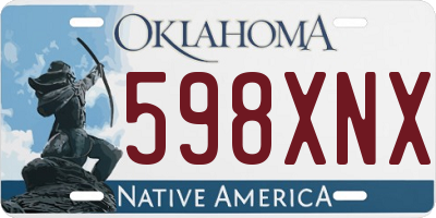 OK license plate 598XNX