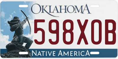 OK license plate 598XOB