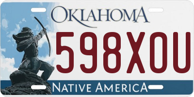 OK license plate 598XOU