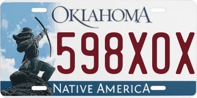 OK license plate 598XOX