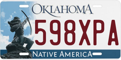 OK license plate 598XPA