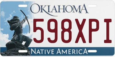 OK license plate 598XPI