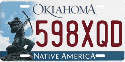OK license plate 598XQD