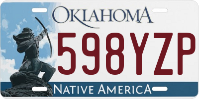 OK license plate 598YZP