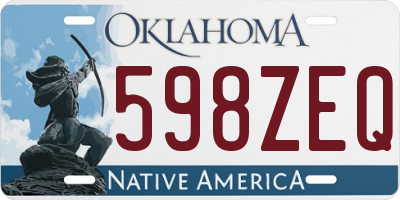 OK license plate 598ZEQ