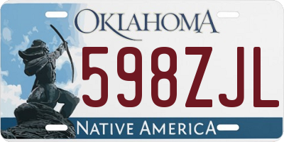 OK license plate 598ZJL