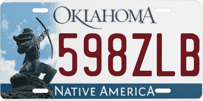 OK license plate 598ZLB