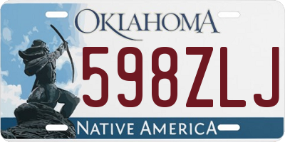 OK license plate 598ZLJ