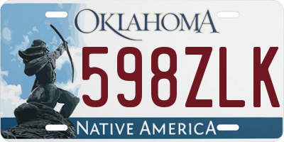 OK license plate 598ZLK