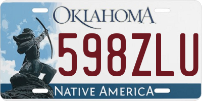 OK license plate 598ZLU