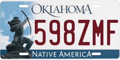 OK license plate 598ZMF