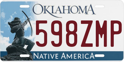 OK license plate 598ZMP