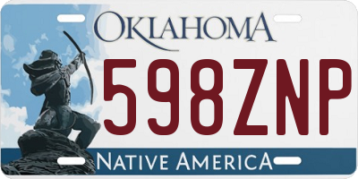 OK license plate 598ZNP
