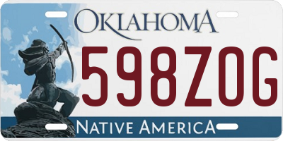 OK license plate 598ZOG