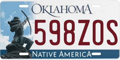 OK license plate 598ZOS