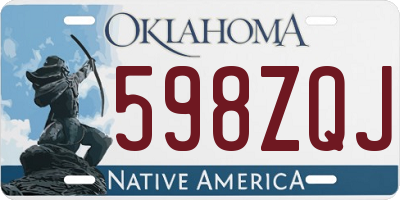 OK license plate 598ZQJ