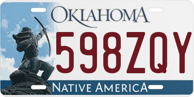 OK license plate 598ZQY