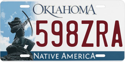 OK license plate 598ZRA