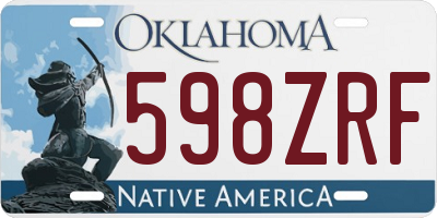 OK license plate 598ZRF