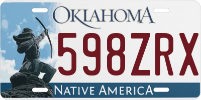 OK license plate 598ZRX